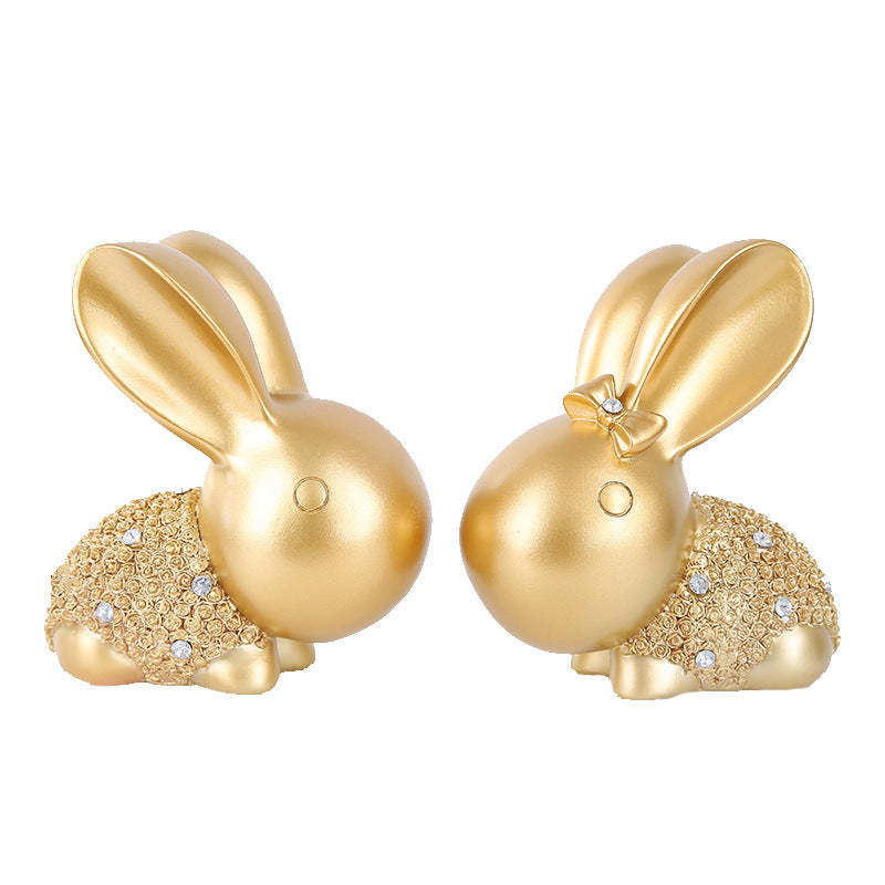 Golden Bunny – Elegante Dekofigur aus Harz