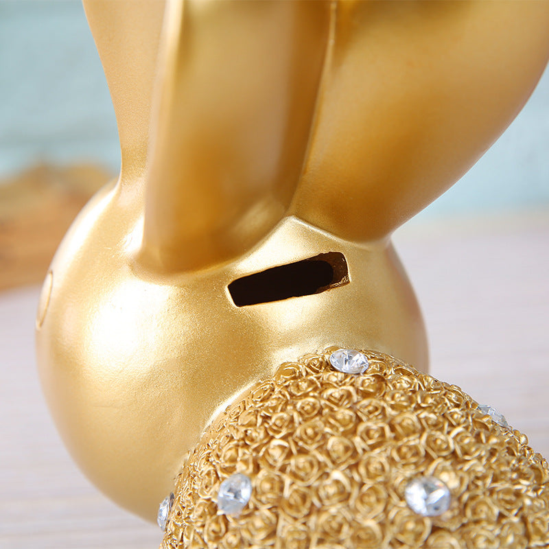 Golden Bunny – Elegante Dekofigur aus Harz