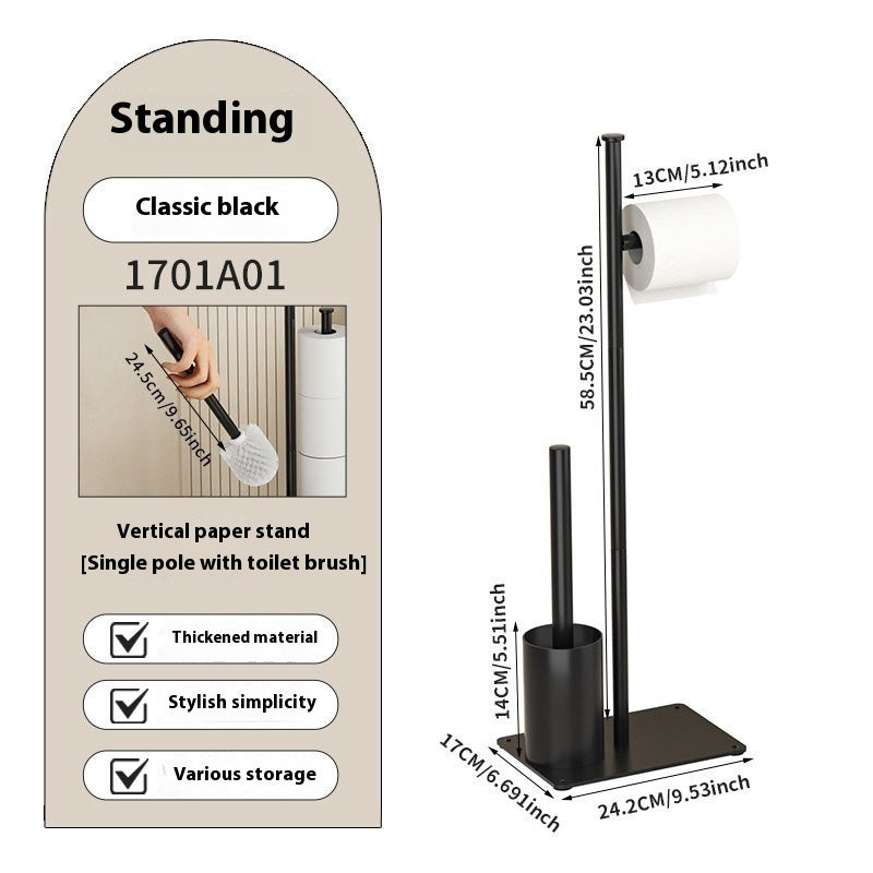 Bodenstehender Toilettenbürstenständer mit Papierhalter