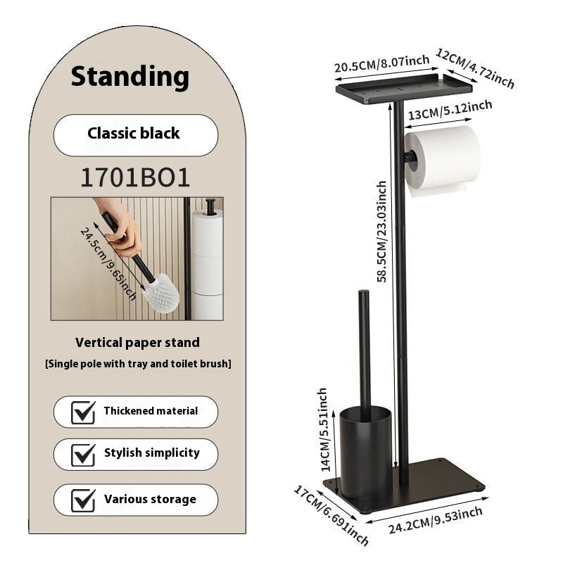 Bodenstehender Toilettenbürstenständer mit Papierhalter