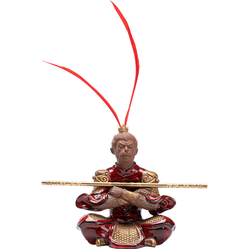 Handgefertigte Buddha-Statue "Zen Warrior" – Einzigartige Dekofigur aus Keramik